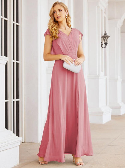 Numbersea Bridesmaid Dresses Cape Formal Prom Dress Open Back Gowns for Mother of The Bride 28058