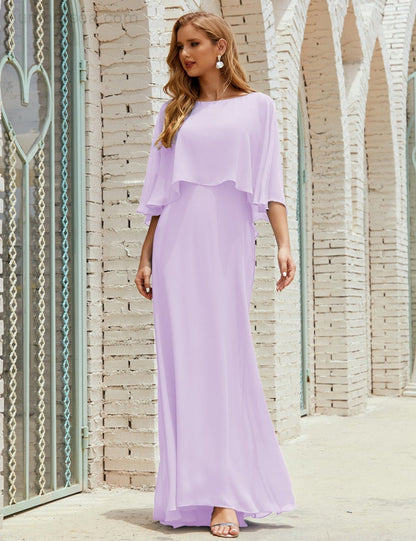 Numbersea  Bridesmaid Dress Women Long Sleeve V-Neck Chiffon Formal Wedding Party Dress 28018