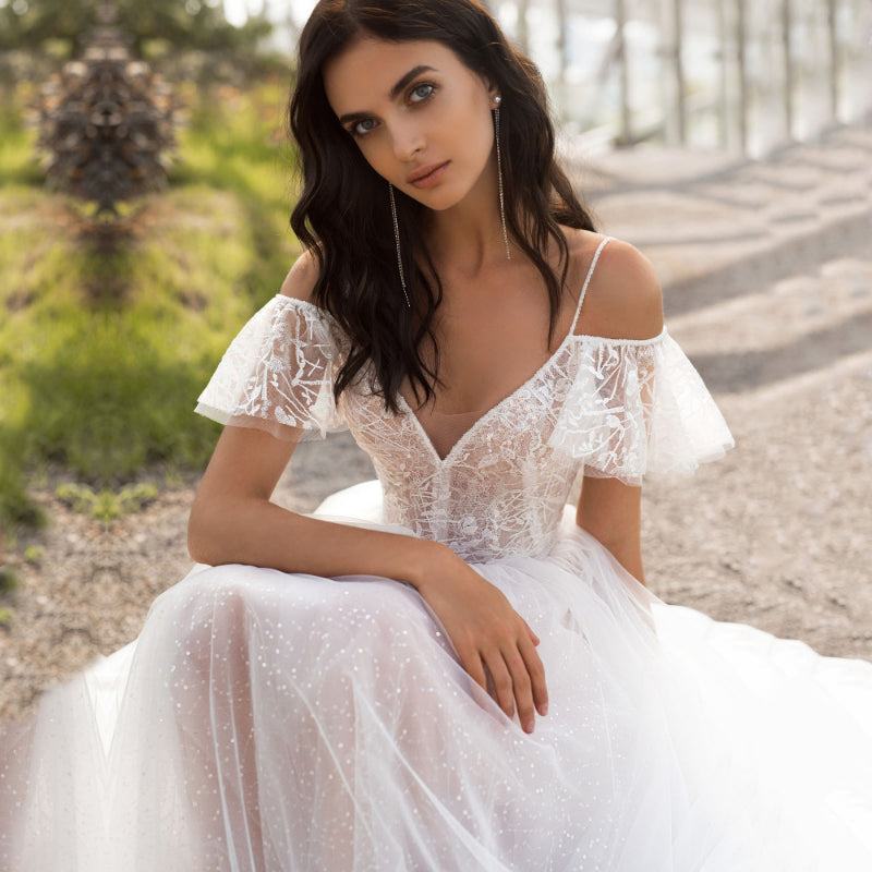 New BOHO Backless Wedding Dress Vestido De Noiva Wedding Gowns-payinti