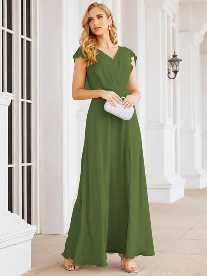 Numbersea Bridesmaid Dresses Cape Formal Prom Dress Open Back Gowns for Mother of The Bride 28058