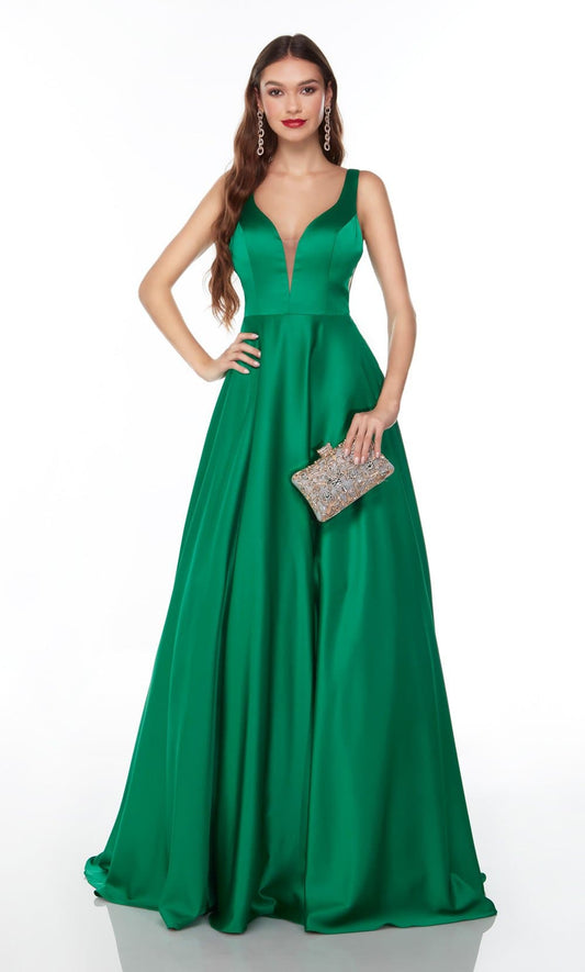 Long Prom Gown Plunging Neckline