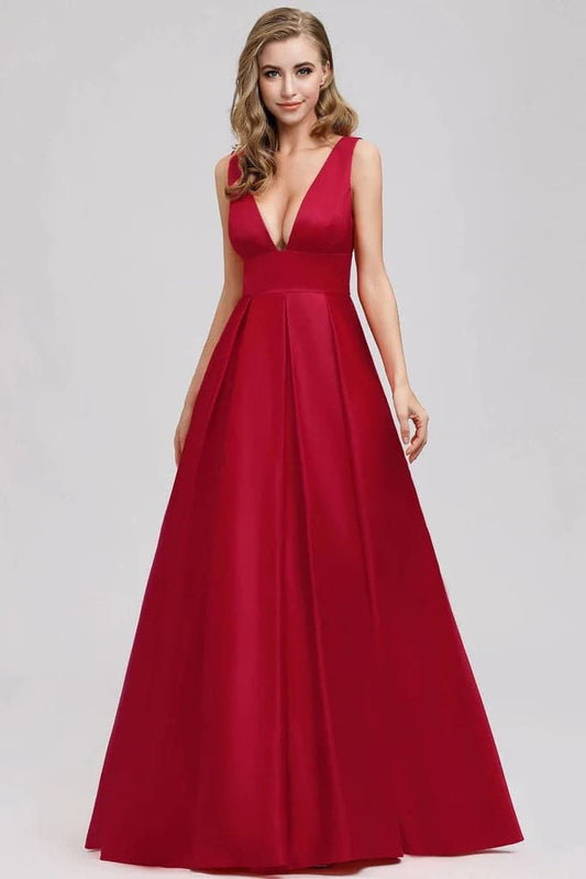 Deep V-Neck Formal Evening Party Dress