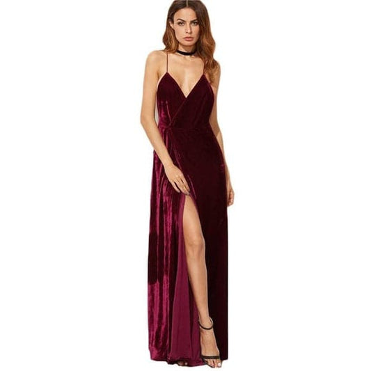 Velvet Formal Evening Party Dress