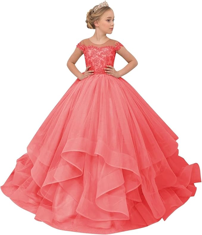 Lace Applique Flower Girl Dresses