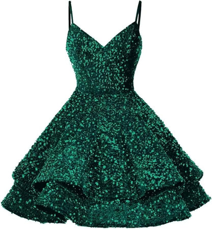 Sequin Homecoming Dresses for Teens Sparkly Short Prom Dresses VMH87