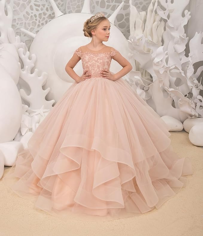 Lace Applique Flower Girl Dresses