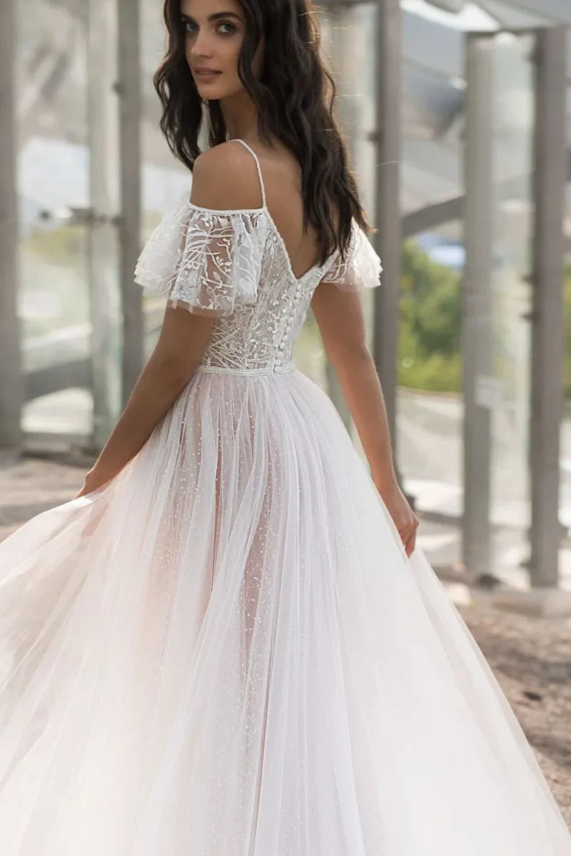 New BOHO Backless Wedding Dress Vestido De Noiva Wedding Gowns-payinti