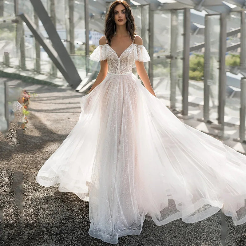 New BOHO Backless Wedding Dress Vestido De Noiva Wedding Gowns-payinti