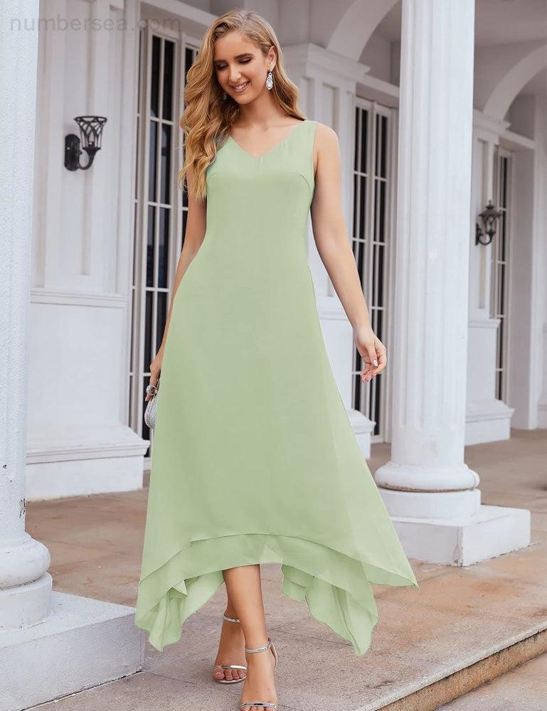 Numbersea Chiffon Plus Size Mother of Bride Dresses with Jacket Formal Dresses for Wedding SEA28073