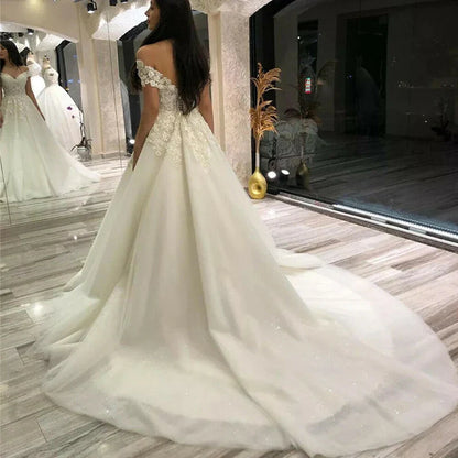 Sexy V Neck Lace Wedding Dress Off the Shoulder Lace Applique Vestidos De Noiva 2024 Bridal Gowns For Women robe de mariée-payinti