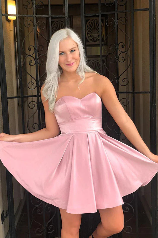 Sweetheart Neckline Homecoming Dresses with Pockets VMH76