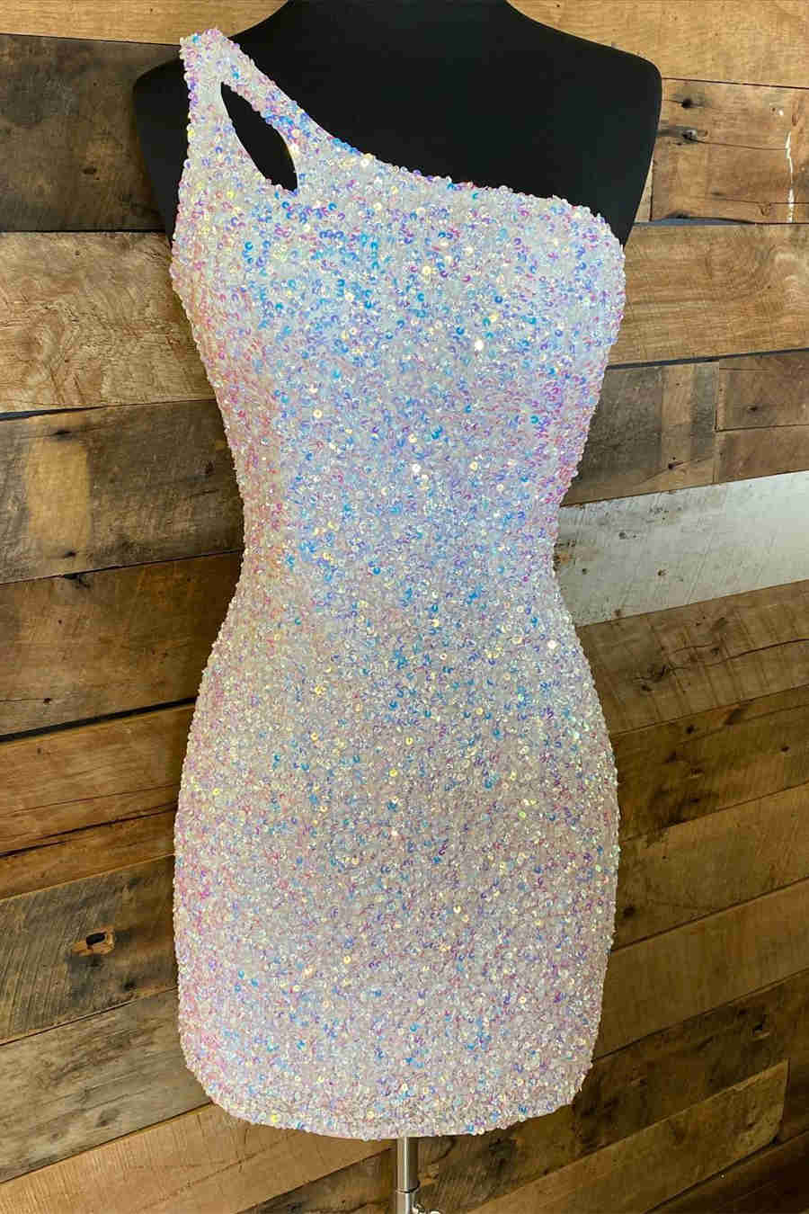 Stunning Hot Pink Sequins Homecoming Dress VMH19