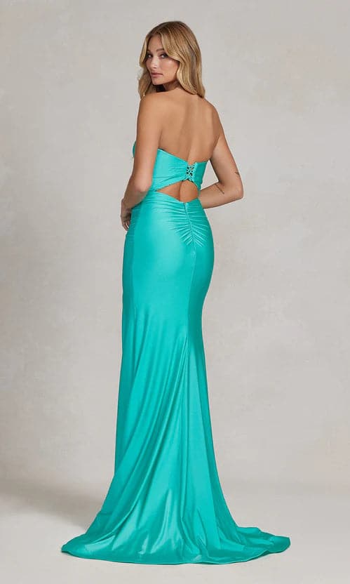 Atlantic Blue Prom Dress Sweetheart Strapless Formal Dress VMP45