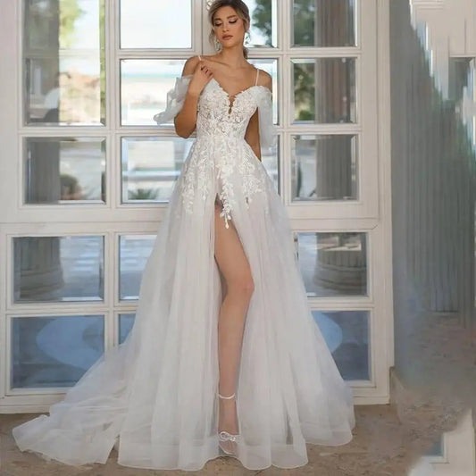 Vestido De Noiva Lace Wedding Dress Robe Princess Mariage Plus Size Bridal Wedding Gowns-payinti