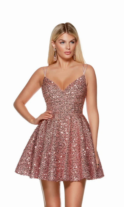 Off The Shoulder Cocktail Dresses Shiny Party Dresses VMH84